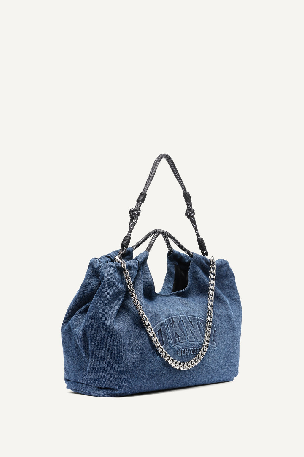 MABEL DENIM LARGE LOGO TOTE