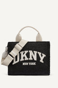 HADLEE SMALL STRAW LOGO TOTE