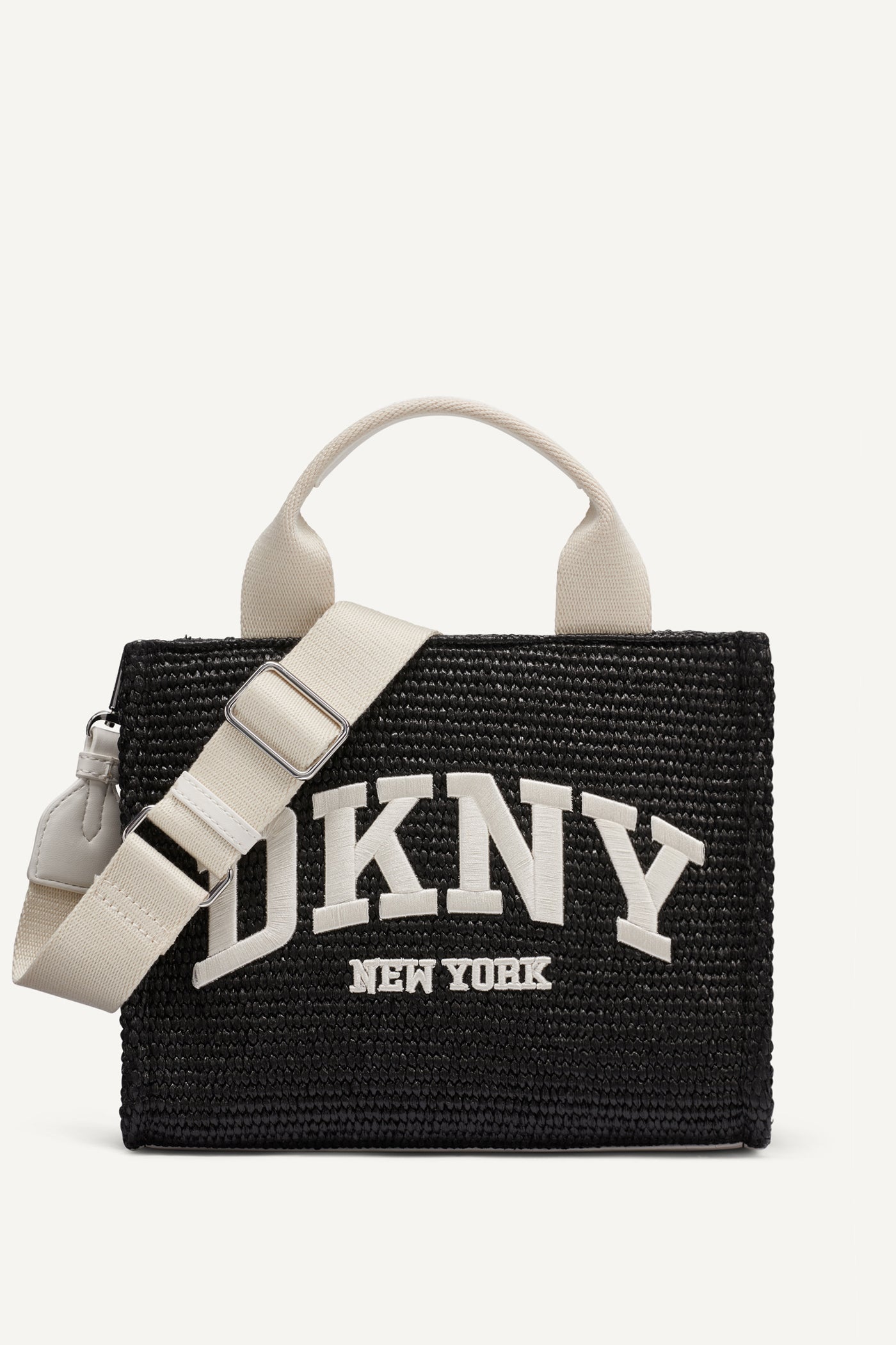 HADLEE SMALL STRAW LOGO TOTE