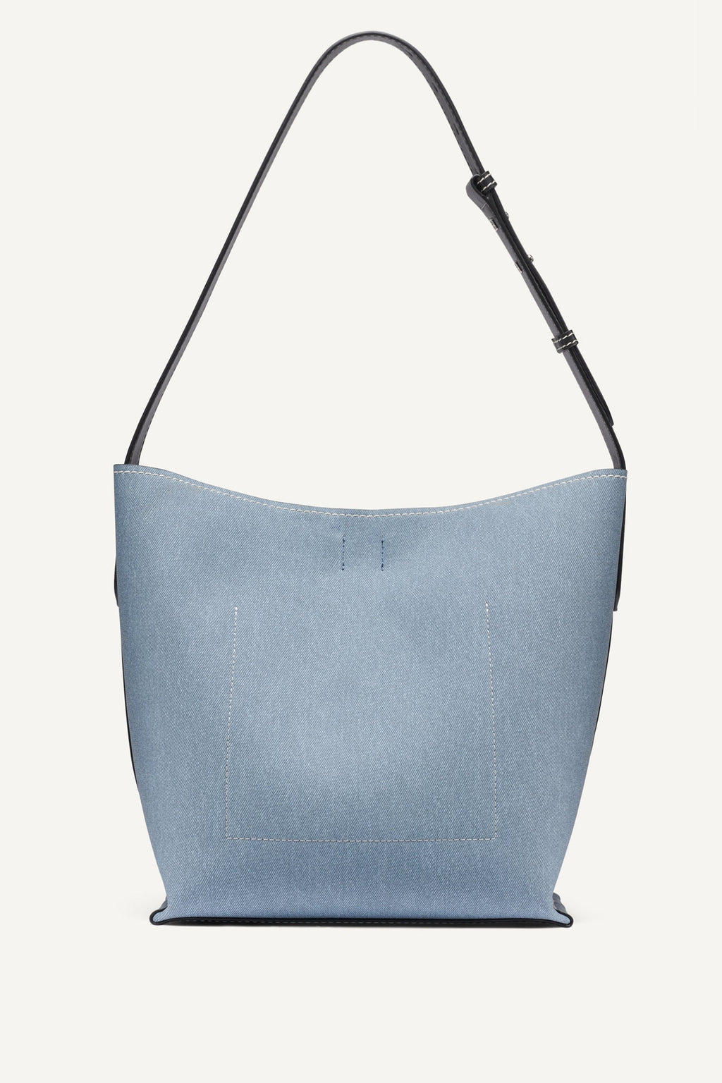 NICOLE DENIM LOGO BUCKET BAG