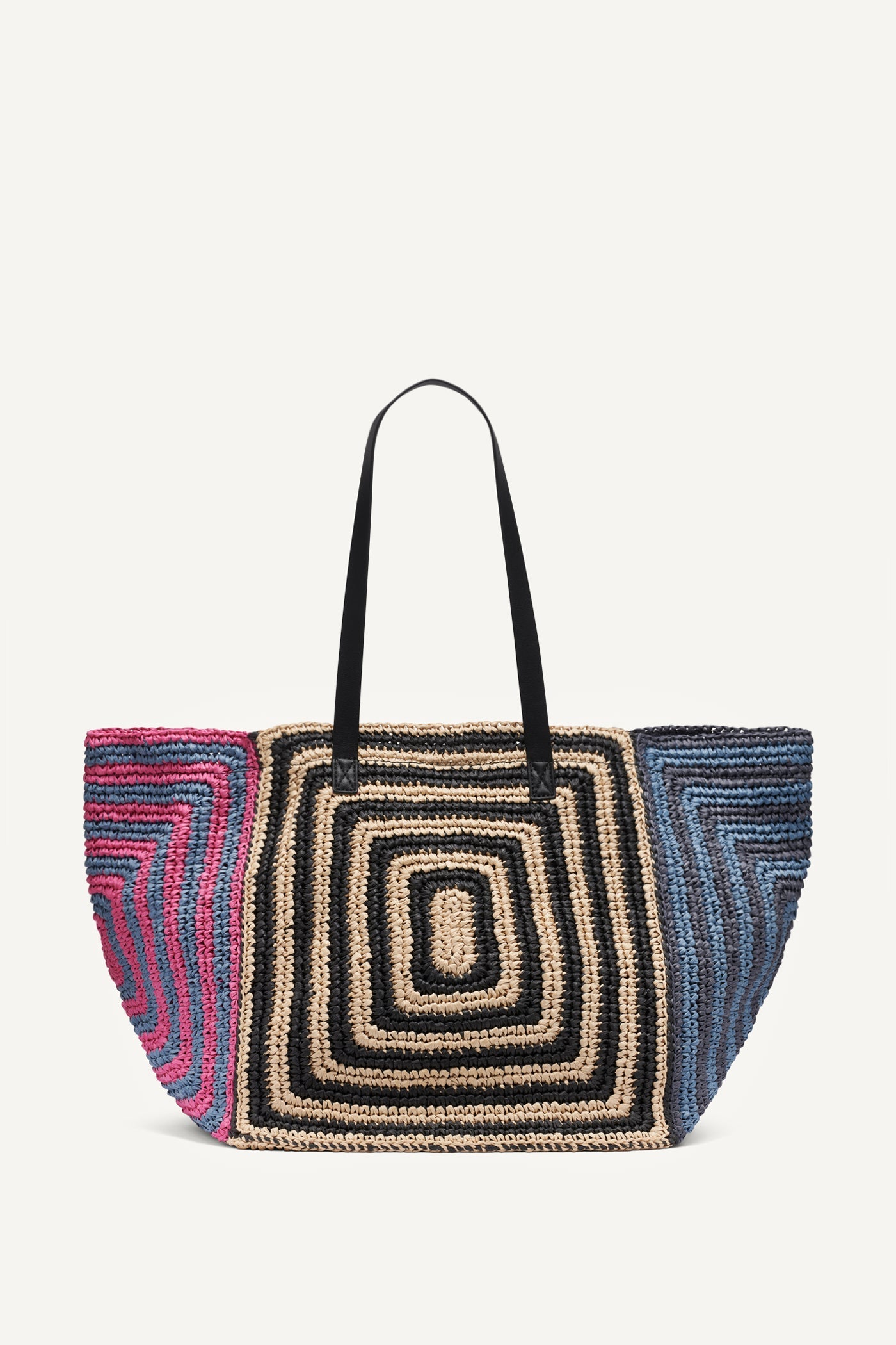 PALOMA CROCHET STRAW LOGO TOTE