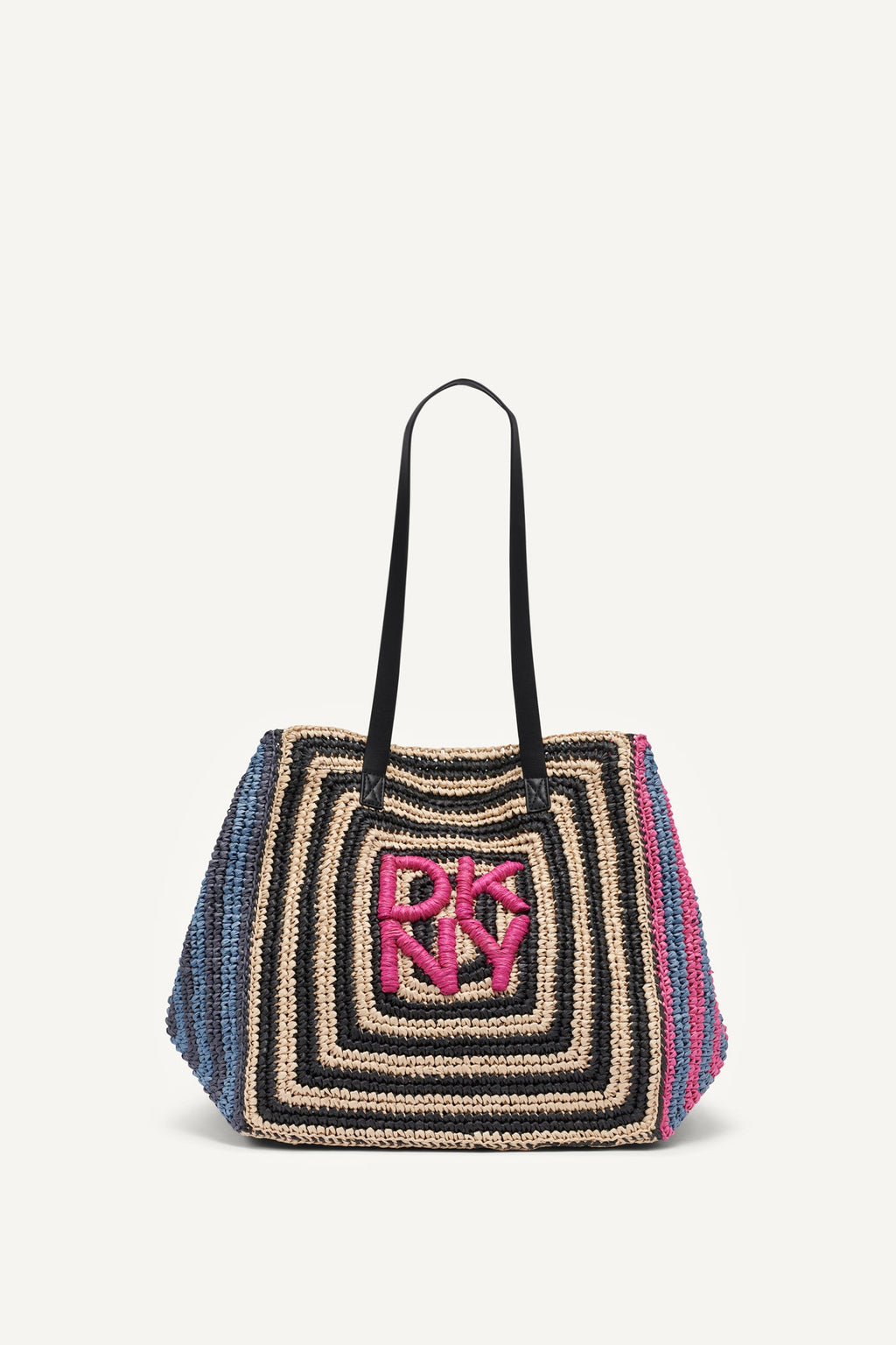 PALOMA CROCHET STRAW LOGO TOTE