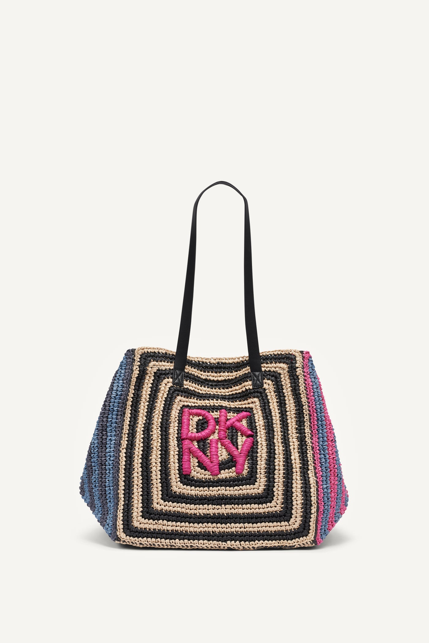 PALOMA CROCHET STRAW LOGO TOTE