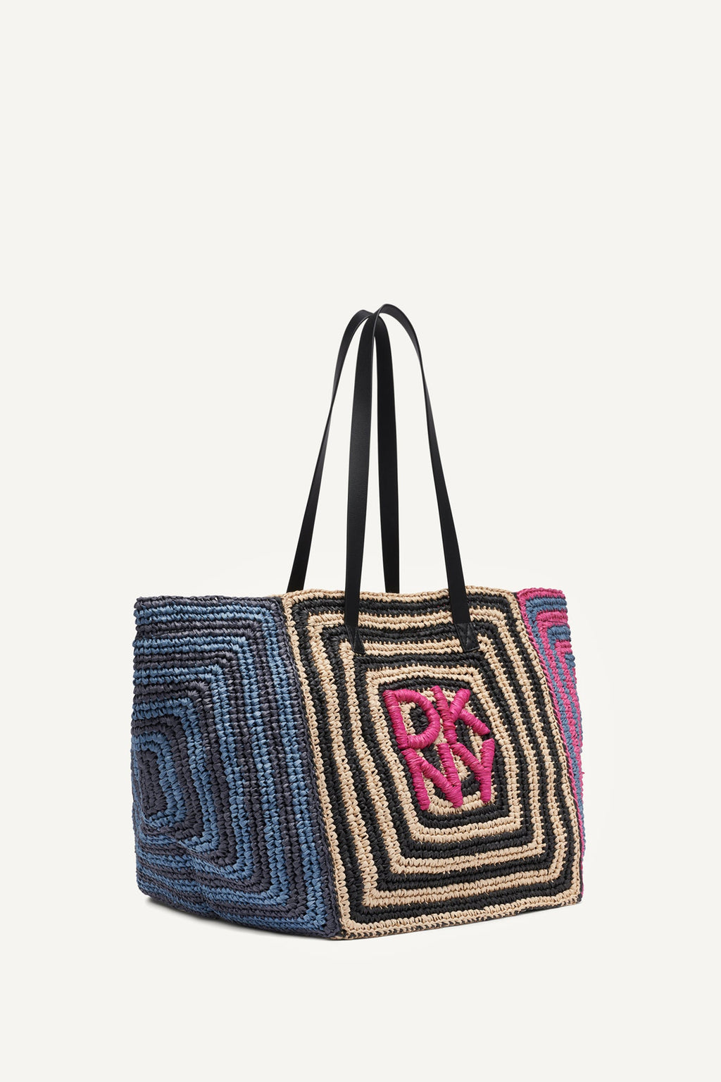 PALOMA CROCHET STRAW LOGO TOTE