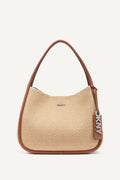 CAPRI WOVEN STRAW LARGE HOBO BAG