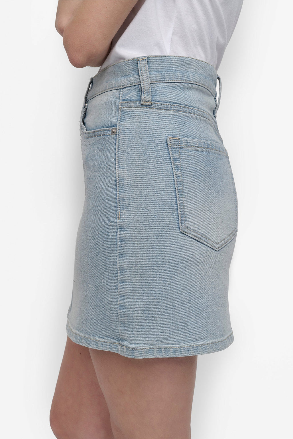 MINI SKIRT WITH RHINESTONE EMBELLISHMENT