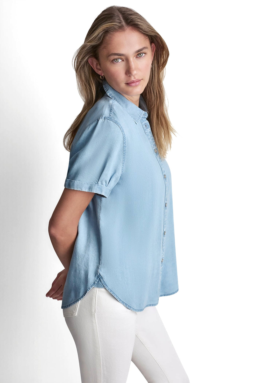 GARMENT DYE BUTTON-FRONT SHIRT
