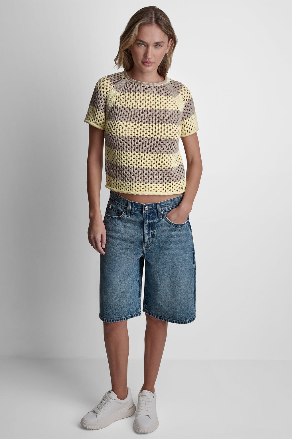 OPEN STITCH STRIPE SWEATER