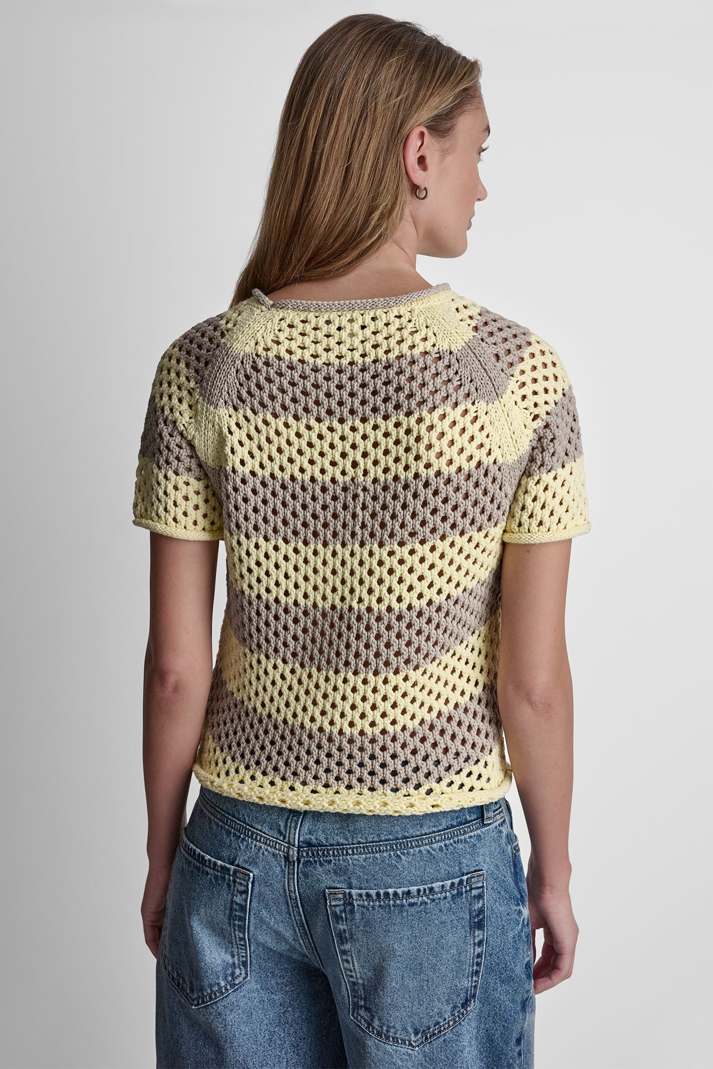 OPEN STITCH STRIPE SWEATER