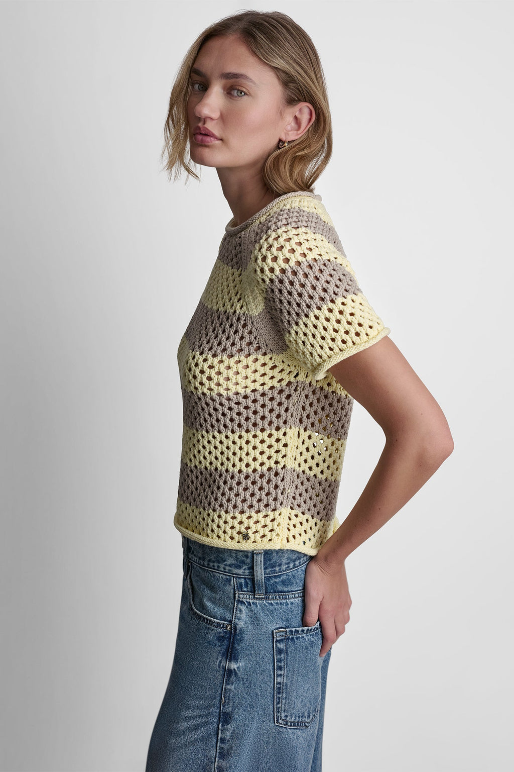 OPEN STITCH STRIPE SWEATER