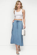 GARMENT DYE TIE WAIST CARGO SKIRT