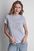 DKNY STACKED SEQUIN LOGO TEE