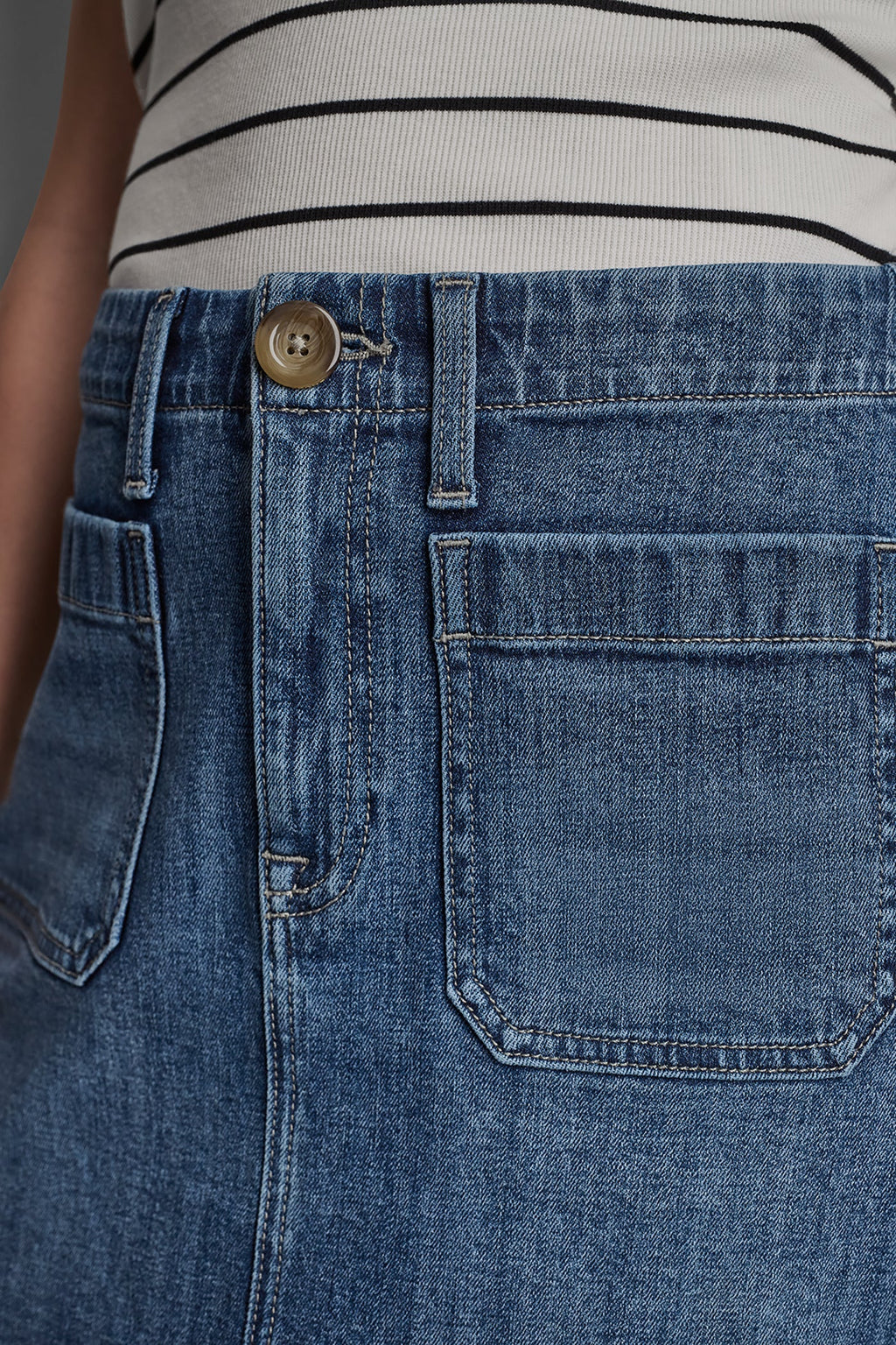 HIGH RISE PATCH POCKET MINI SKIRT 16 INCHES