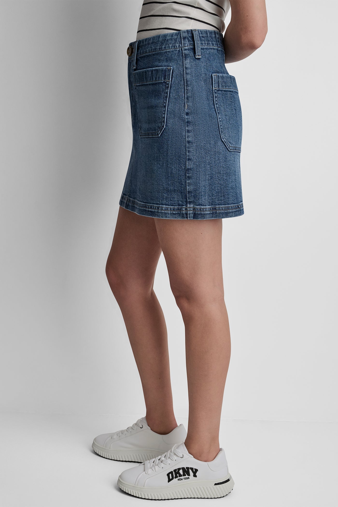 HIGH RISE PATCH POCKET MINI SKIRT 16 INCHES