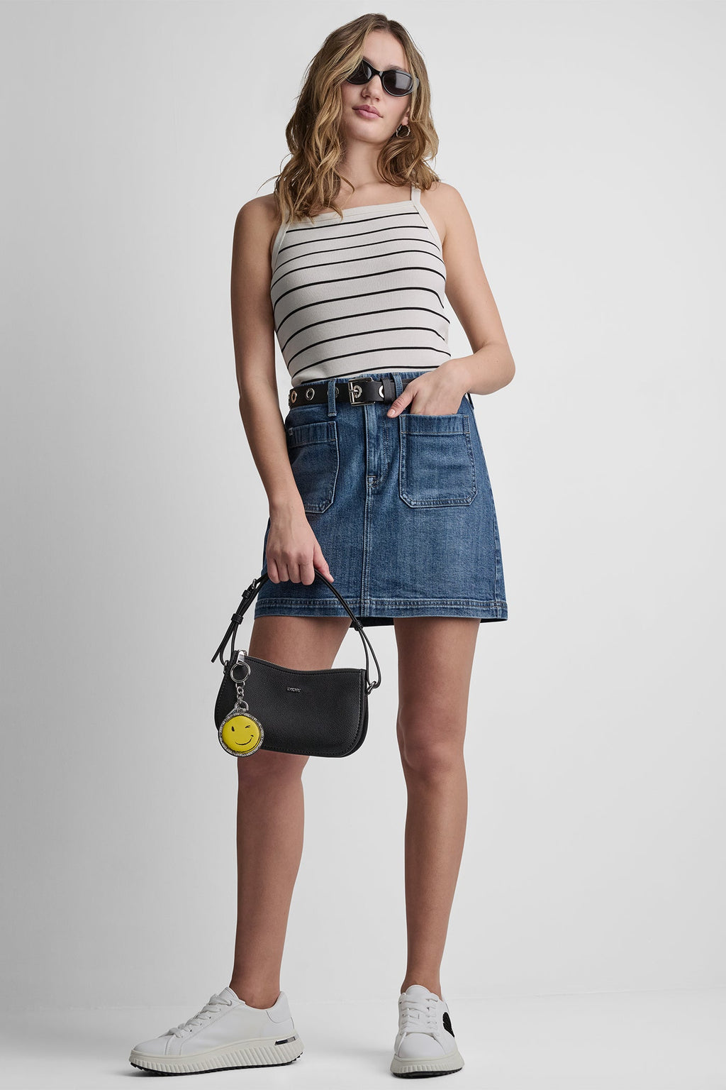 HIGH RISE PATCH POCKET MINI SKIRT 16 INCHES