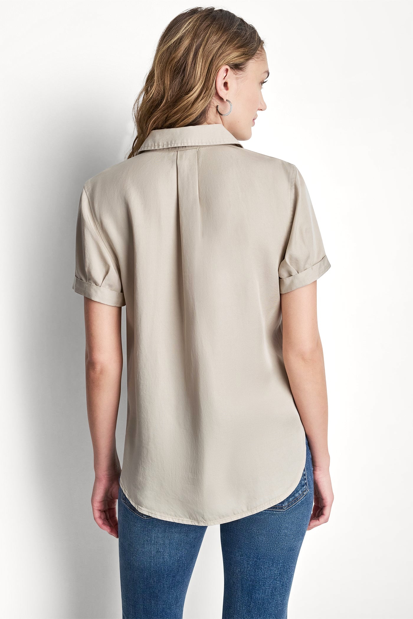 GARMENT DYE BUTTON-FRONT SHIRT