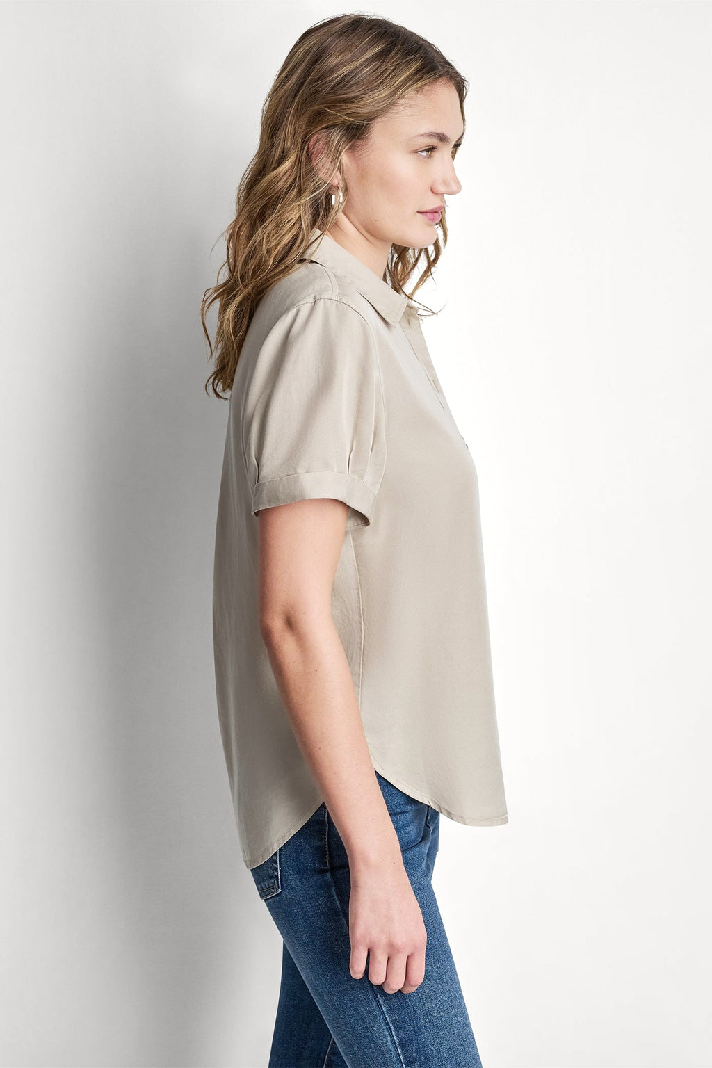 GARMENT DYE BUTTON-FRONT SHIRT