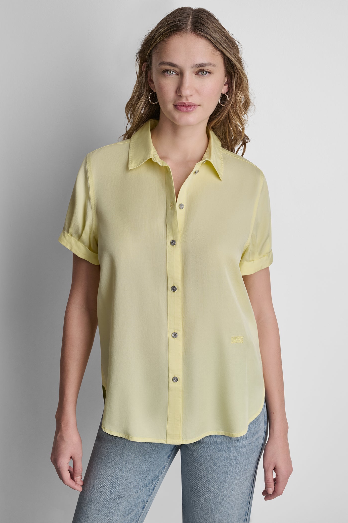 GARMENT DYE BUTTON-FRONT SHIRT