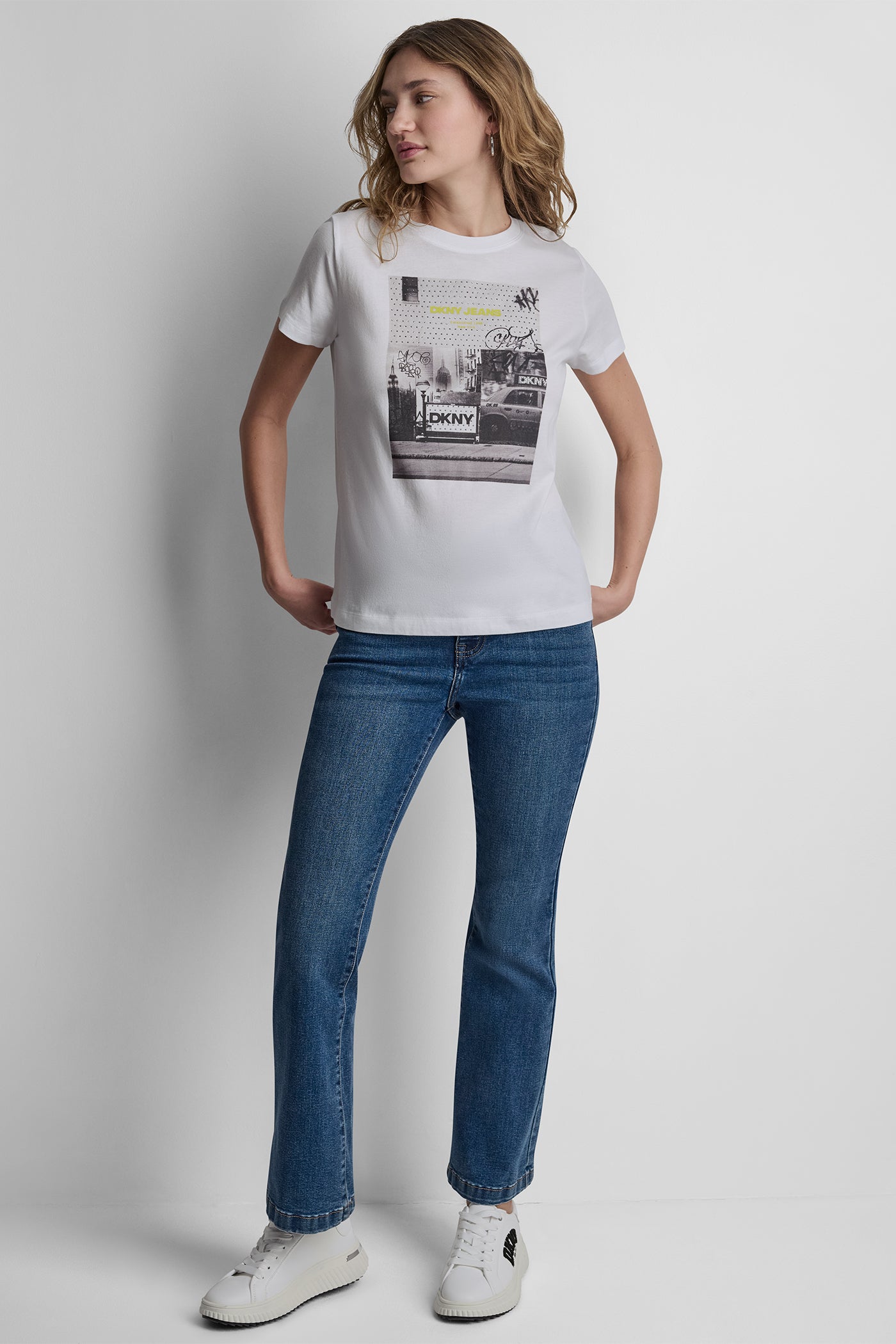 DKNY PHOTOREAL LOGO CREW NECK TEE
