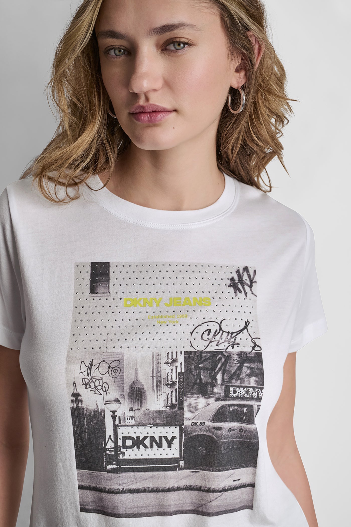 DKNY PHOTOREAL LOGO CREW NECK TEE