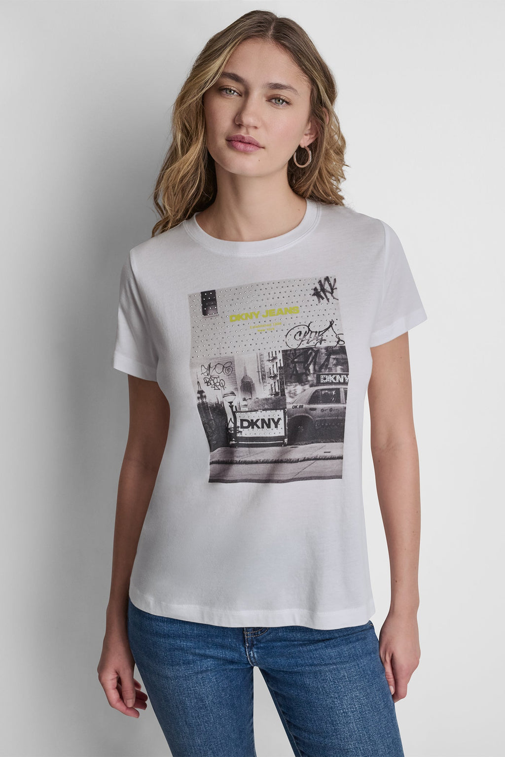 DKNY PHOTOREAL LOGO CREW NECK TEE