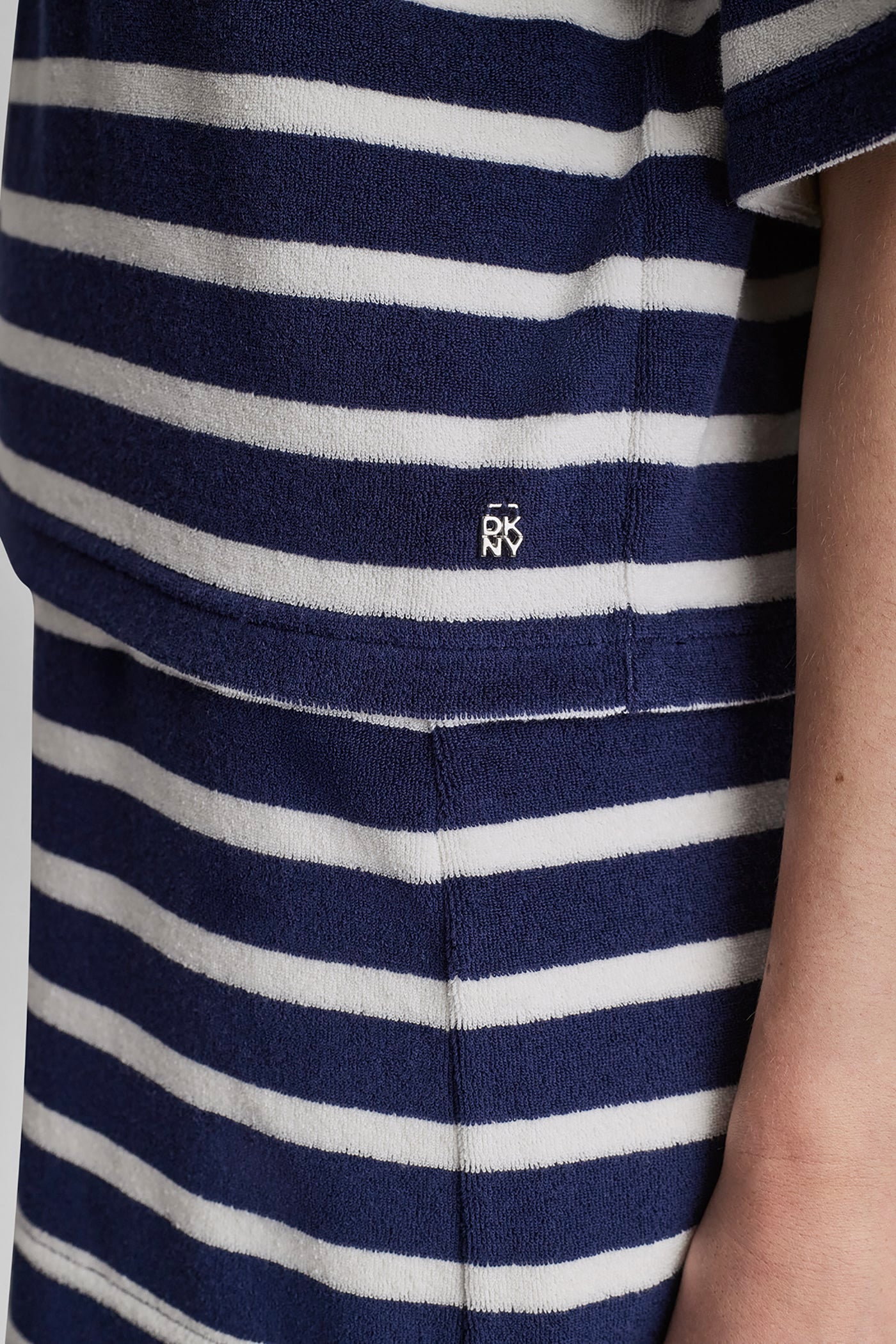 TOWELLING TERRY STRIPE BOXY POLO