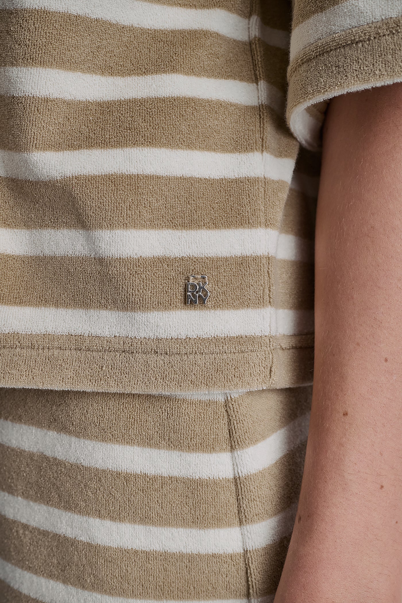 TOWELLING TERRY STRIPE BOXY POLO