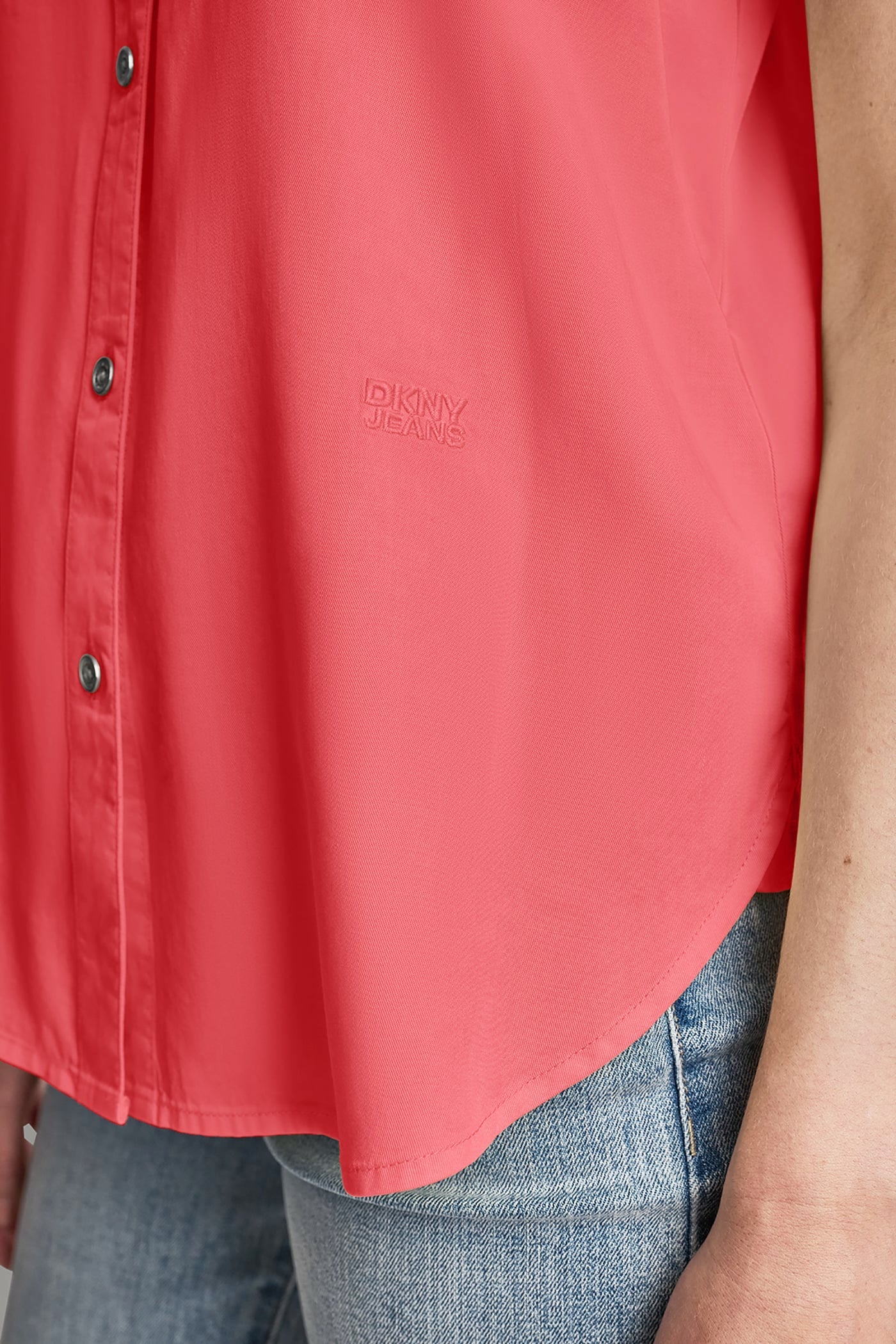 GARMENT DYE BUTTON-FRONT SHIRT