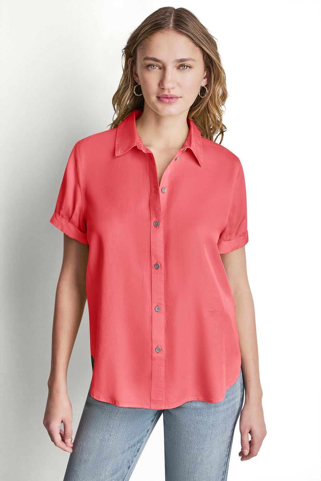 GARMENT DYE BUTTON-FRONT SHIRT