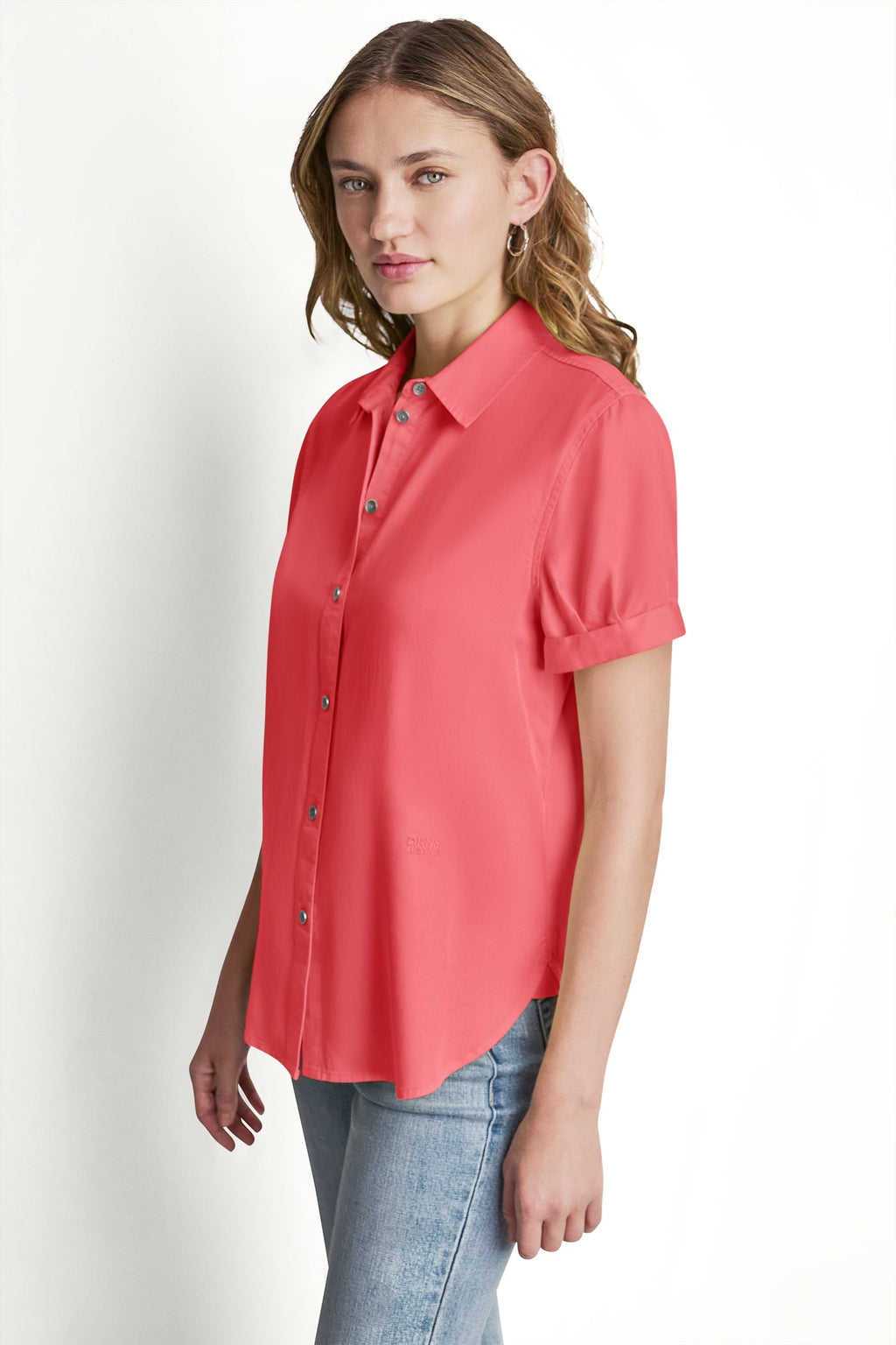 GARMENT DYE BUTTON-FRONT SHIRT