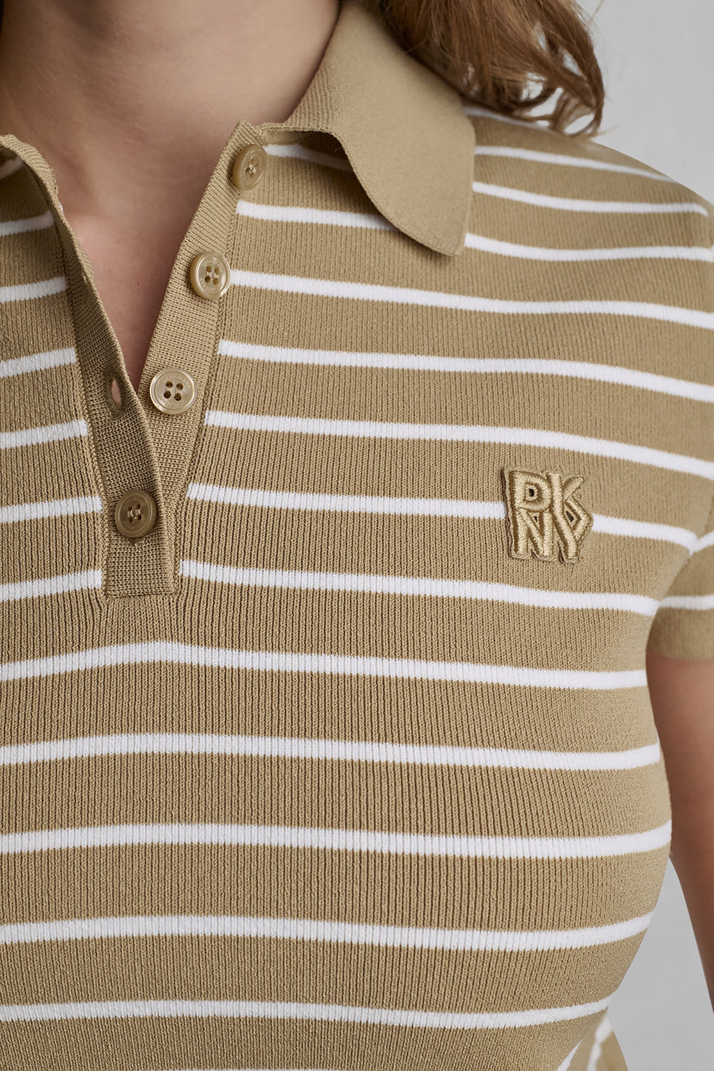 CROPPED STRIPED POLO SWEATER
