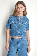 PATCH POCKET DENIM SHIRT JACKET