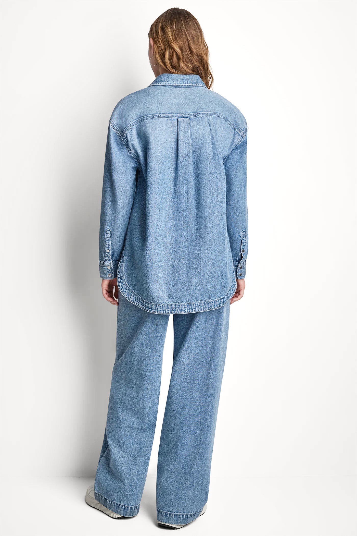 DENIM SHIRT WITH LOGO CUTOUT
