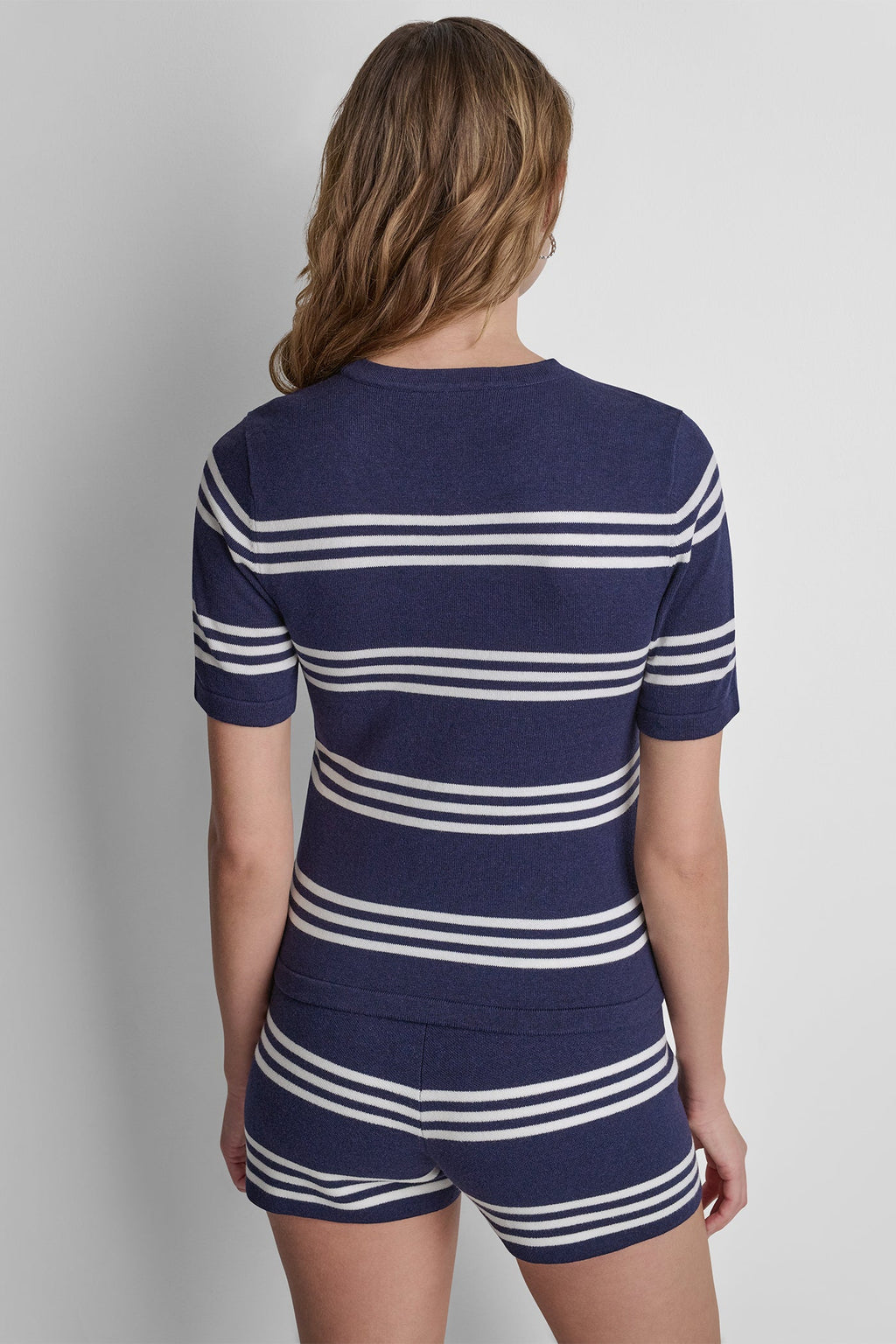 ELBOW SLEEVE STRIPED SWEATER