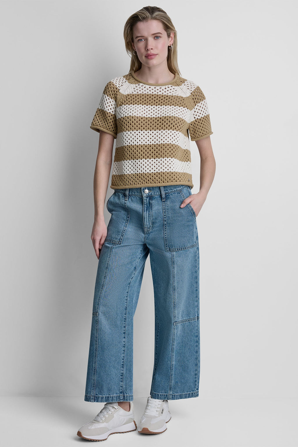 OPEN STITCH STRIPE SWEATER