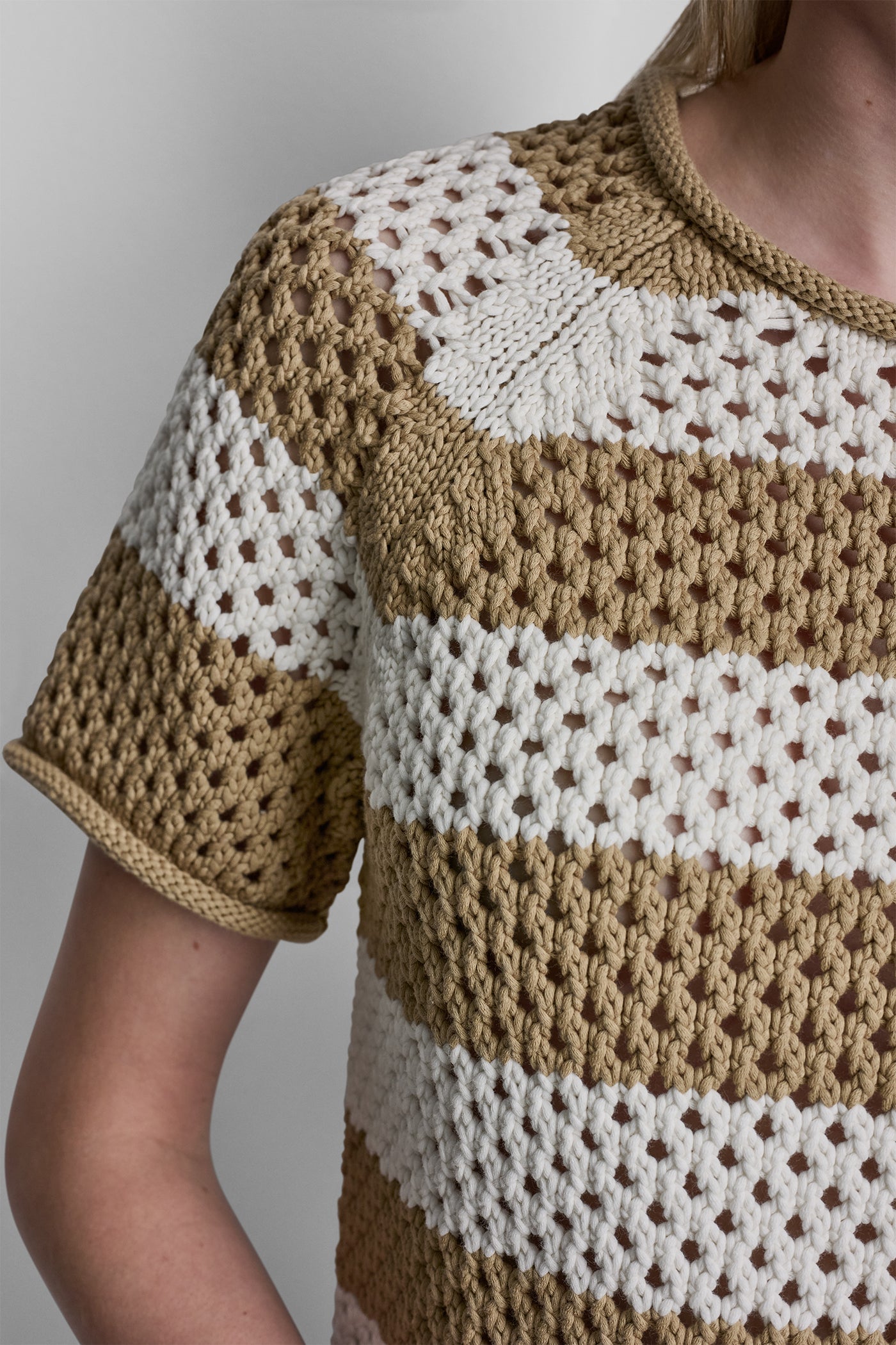 OPEN STITCH STRIPE SWEATER