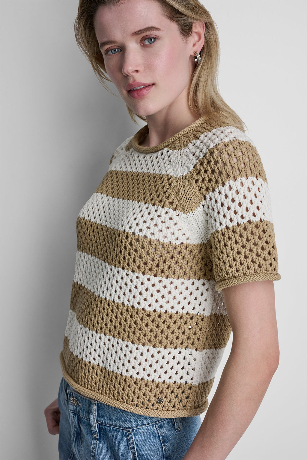 OPEN STITCH STRIPE SWEATER
