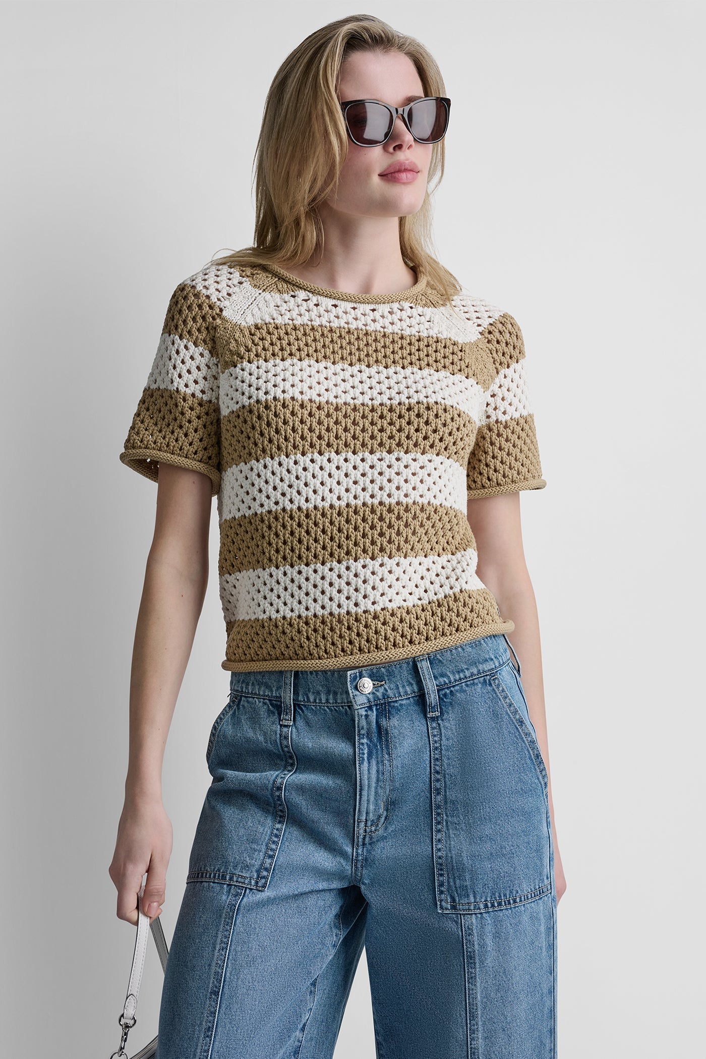 OPEN STITCH STRIPE SWEATER