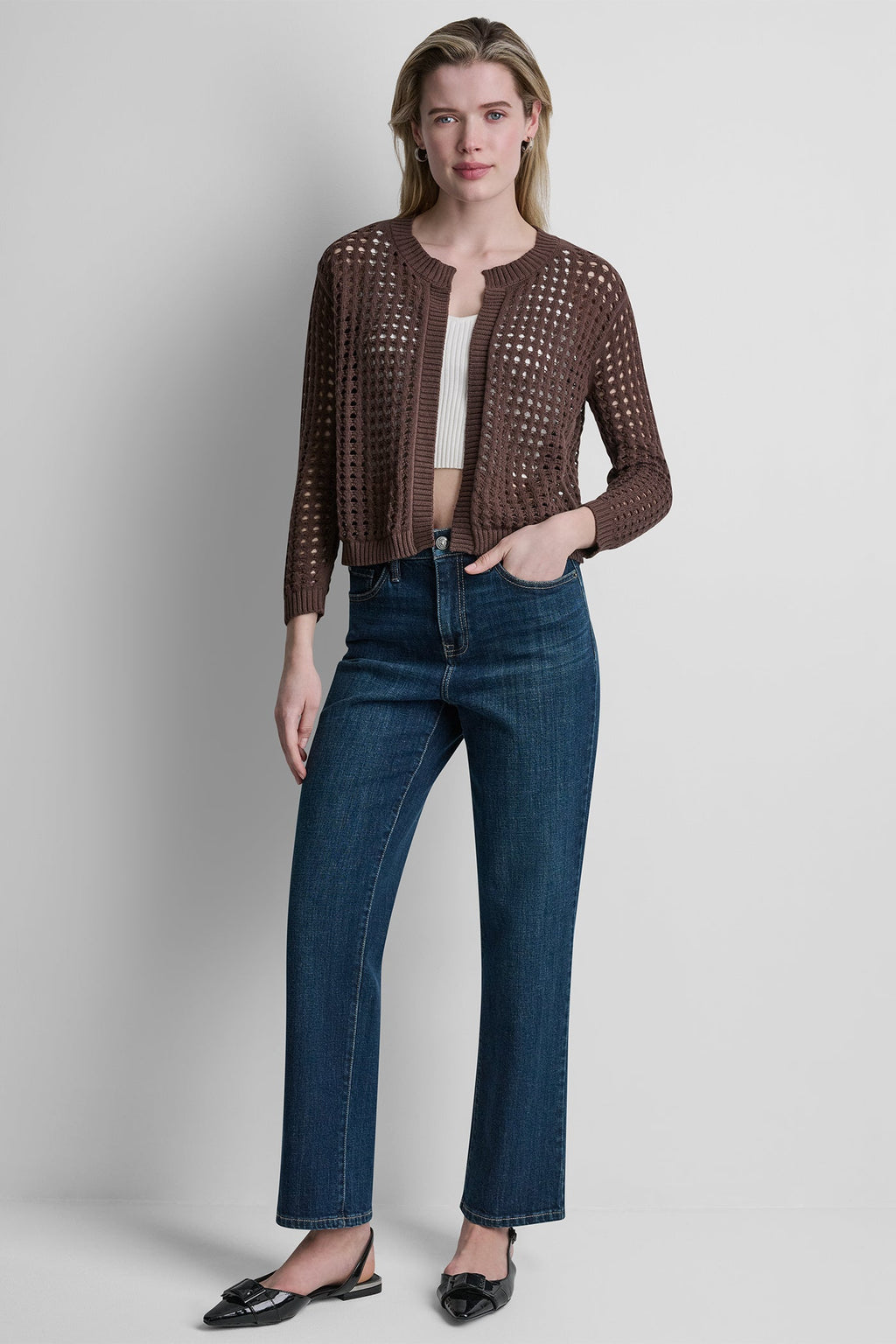 OPEN STITCH DROP SHOULDER CARDIGAN