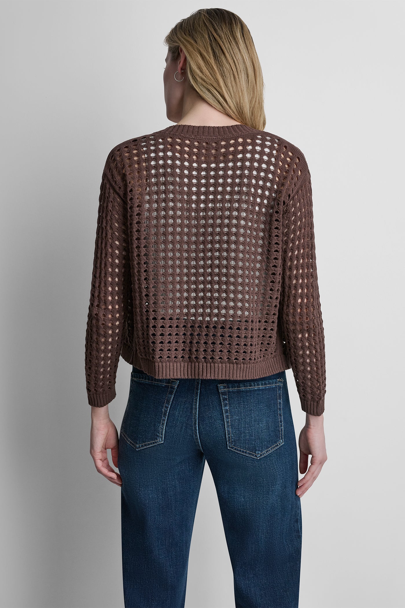 OPEN STITCH DROP SHOULDER CARDIGAN