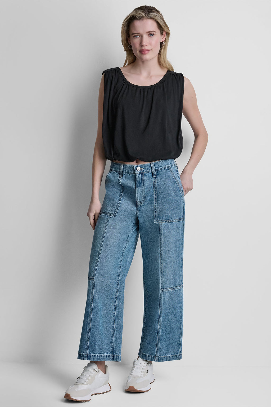 HIGH-RISE WIDE-LEG UTILITY ANKLE JEAN