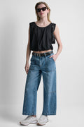 HIGH-RISE WIDE-LEG UTILITY ANKLE JEAN