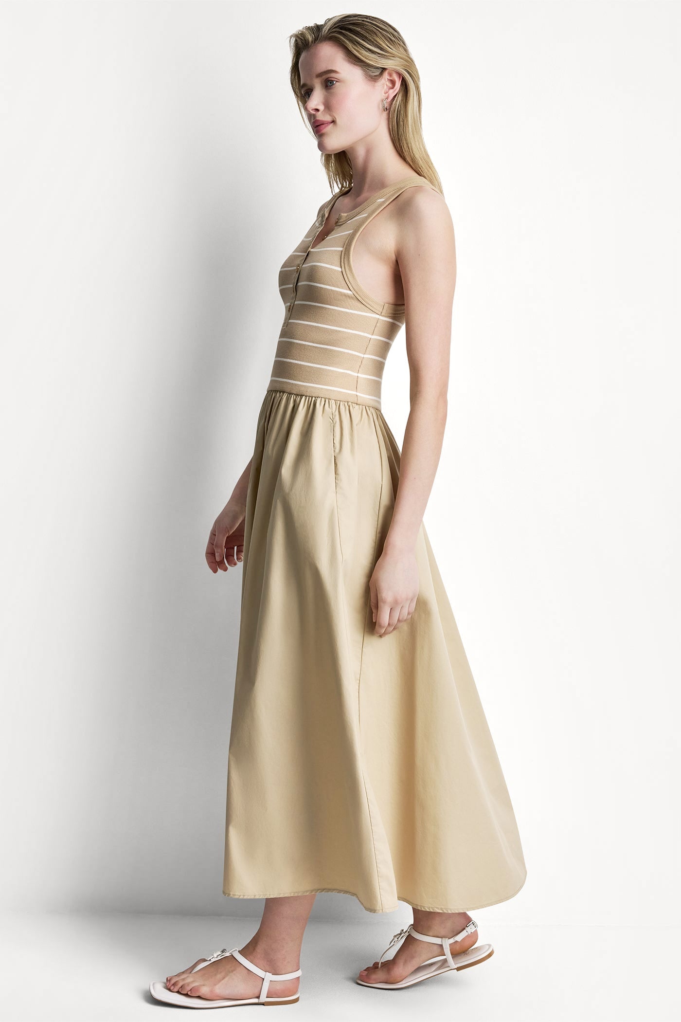 RIB HENLEY TANK MAXI DRESS