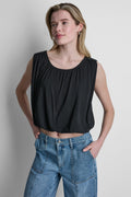 SLEEVELESS RUCHED TOP