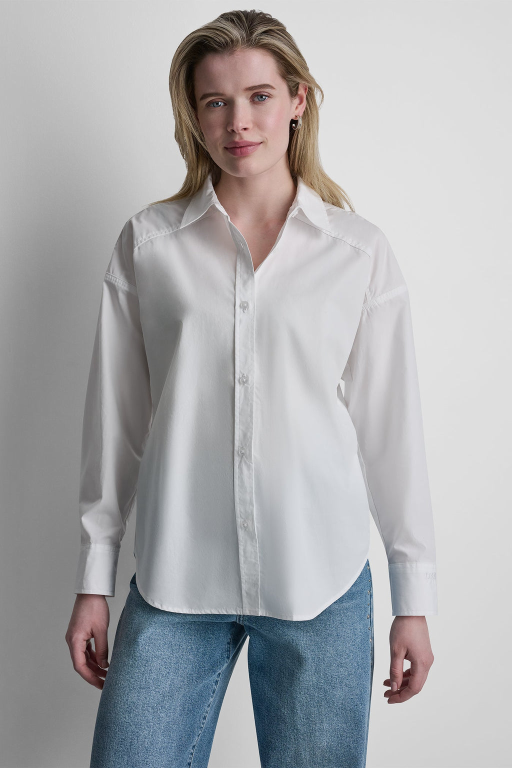 BUTTON FRONT SHIRT WITH FITTED BACK
