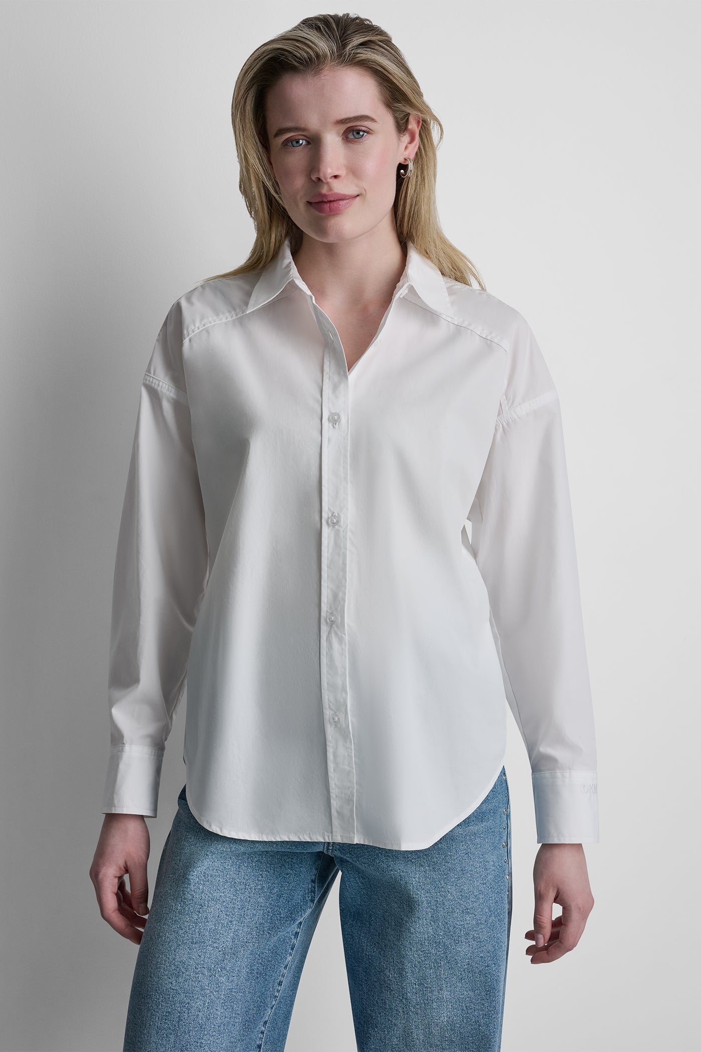 BUTTON FRONT SHIRT WITH FITTED BACK