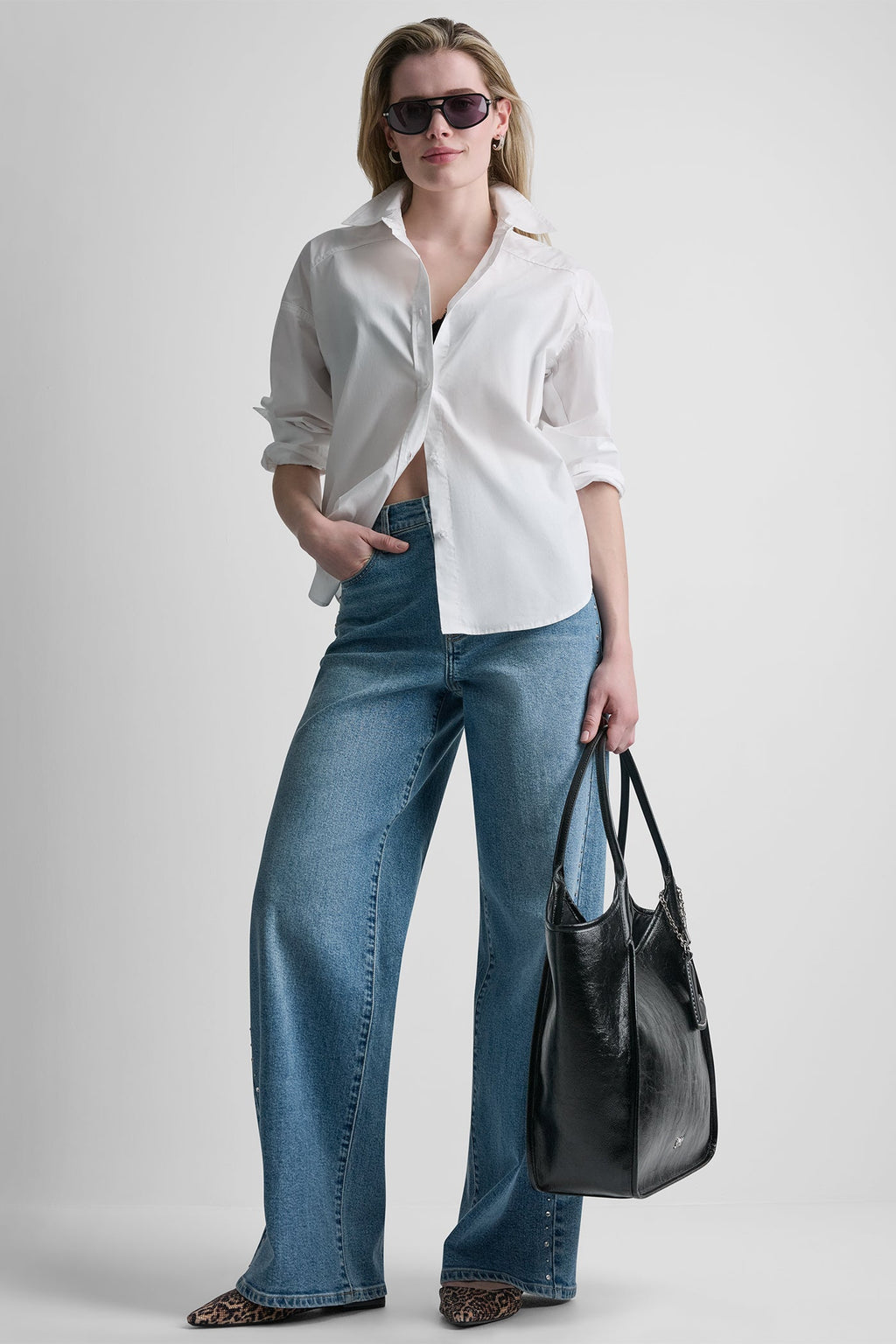 BUTTON FRONT SHIRT WITH FITTED BACK