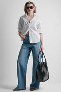 BUTTON FRONT SHIRT WITH FITTED BACK