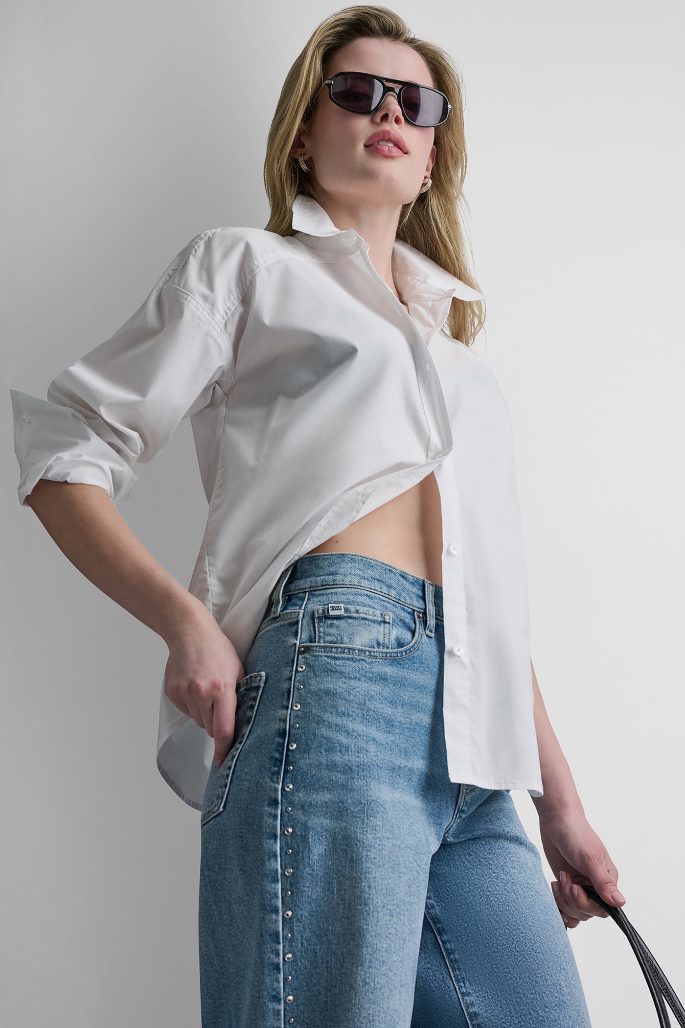 BUTTON FRONT SHIRT WITH FITTED BACK