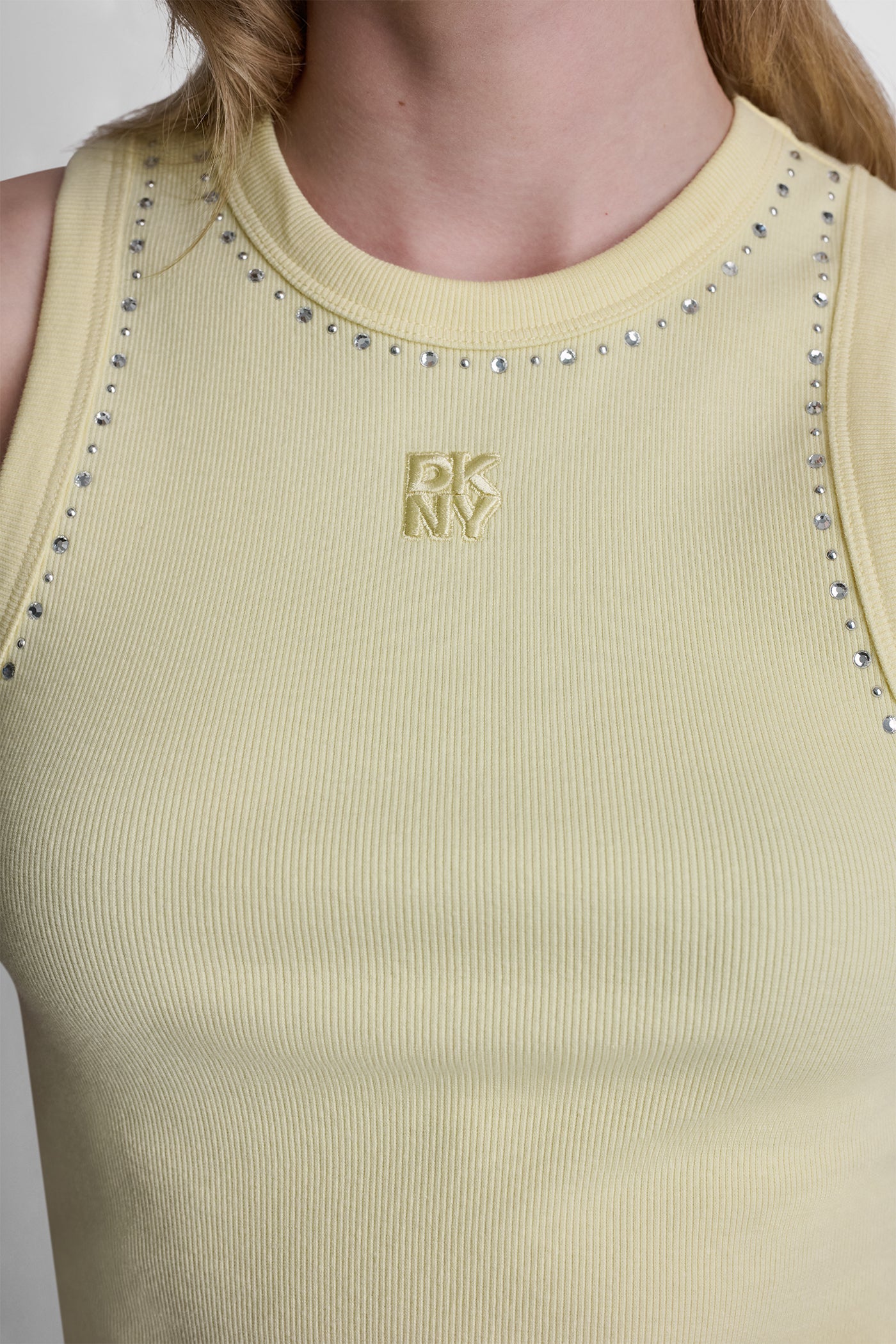RHINESTONES AND DOME STUDS RIB TANK